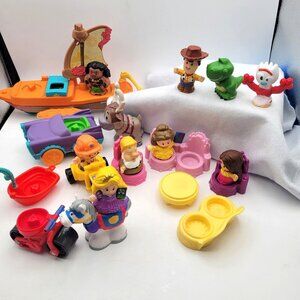 Fisher Price Little People Huge Lot of Disney Figures Vehicles Accessories